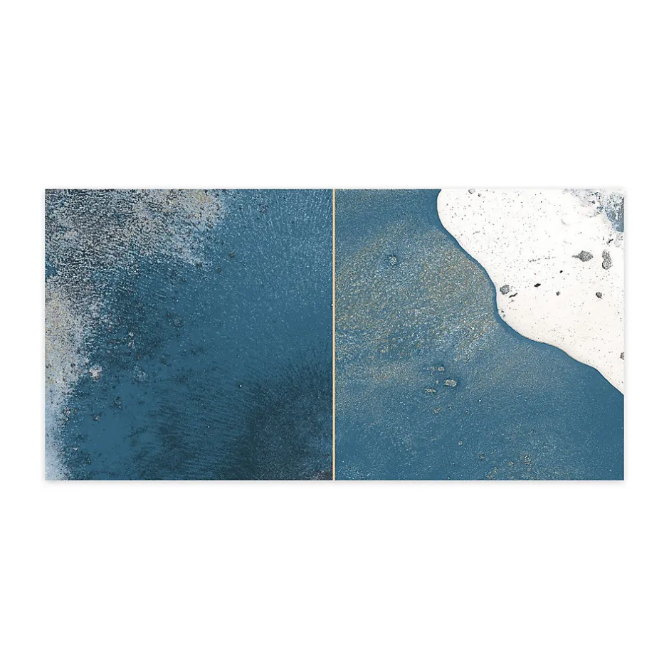 Ro'Ma Carrelage Carrelage Vintage effet Zellige Bleu 40x20x1,03 cm Atelora - Mur intérieur -