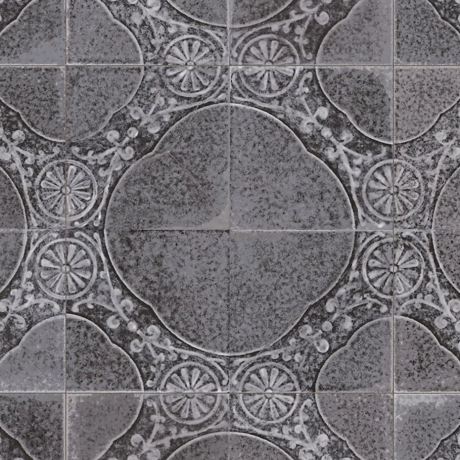 Carrelage Vintage Noir Uruk 45x45x0,95 cm Carvella - Sol et mur intérieur --Ro'Ma Carrelage Online