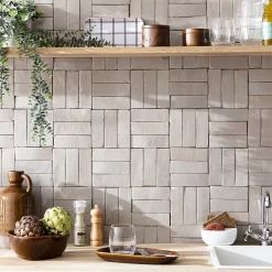 Carrelage Zellige Marocain Gris de lin 5x15 cm (vendu par 1 m²) --Ro'Ma Nature