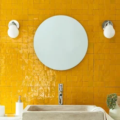 Ro'Ma Nature Carrelage Zellige Marocain Jaune Moutarde 5x5 cm (vendu par plaque de 30x30 cm soit 0,09 m²) -