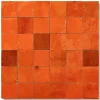 Ro'Ma Nature Carrelage Zellige Marocain Orange Pétillant 5x5 cm (vendu par plaque de 30x30 cm soit 0,09 m²) -