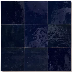 Ro'Ma Nature Carrelage Zellige Marocain Bleu Nuit 10x10 cm (vendu par 1 m²) -