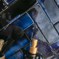 Ro'Ma Nature Carrelage Zellige Marocain Bleu Magique 5x15 cm (vendu par 1 m²) -