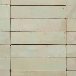 Carrelage Zellige Marocain Vert Tilleul 2,5x10 cm (vendu par plaque de 30x30 cm soit 0,09 m²) --Ro'Ma Nature Hot