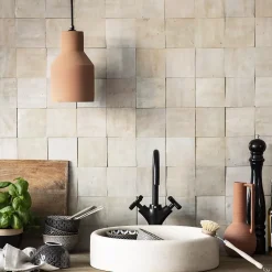 Carrelage Zellige Marocain Gris Beige 10x10 cm (vendu par 1 m²) --Ro'Ma Nature Clearance