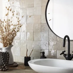 Carrelage Zellige Marocain Gris Beige 10x10 cm (vendu par 1 m²) --Ro'Ma Nature Clearance