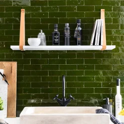 Ro'Ma Nature Carrelage Zellige Marocain Vert Impérial 5x15 cm (vendu par 1 m²) -