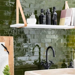 Ro'Ma Nature Carrelage Zellige Marocain Vert Impérial 5x15 cm (vendu par 1 m²) -