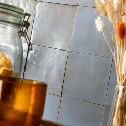 Ro'Ma Nature Carrelage Zellige Marocain Bleu Gustavien 10x10 cm (vendu par 1 m²) -