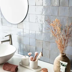 Ro'Ma Nature Carrelage Zellige Marocain Bleu Gustavien 10x10 cm (vendu par 1 m²) -