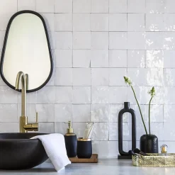 Carrelage Zellige Marocain Blanc Neige 10x10 cm (vendu par 1 m²) --Ro'Ma Nature