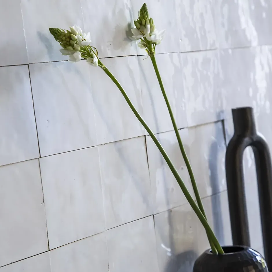 Carrelage Zellige Marocain Blanc Neige 10x10 cm (vendu par 1 m²) --Ro'Ma Nature