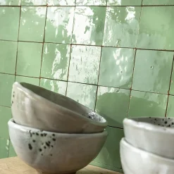 Carrelage Zellige Marocain Vert Amande 5x5 cm (vendu par plaque de 30x30 cm soit 0,09 m²) --Ro'Ma Nature Outlet