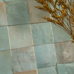 Carrelage Zellige Marocain Bleu Maldives 10x10 cm (vendu par 1 m²) --Ro'Ma Nature Hot