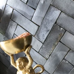 Ro'Ma Nature Carrelage Zellige Marocain Noir Carbone 5x15 cm (vendu par 1 m²) -