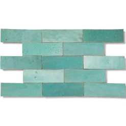 Carrelage Zellige Marocain Vert Pacifique 5x15 cm (vendu par 1 m²) --Ro'Ma Nature Clearance