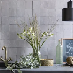 Ro'Ma Nature Carrelage Zellige Marocain Gris Clair 10x10 cm (vendu par 1 m²) -