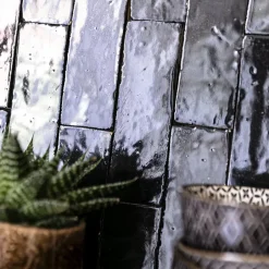 Carrelage Zellige Marocain Noir Intense 5x15 cm (vendu par 1 m²) --Ro'Ma Nature Discount