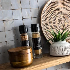 Ro'Ma Nature Carrelage Zellige Marocain Bleu Gustavien 5x5 cm (vendu par plaque de 30x30 cm soit 0,09 m²) -