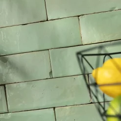 Carrelage Zellige Marocain Vert Amande 5x15 cm (vendu par 1 m²) --Ro'Ma Nature Sale