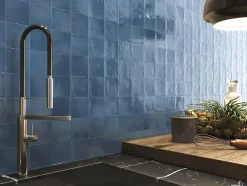 Allocarrelage Carrelage Zellige Mural 10x10 Bleu Mural Brillant -