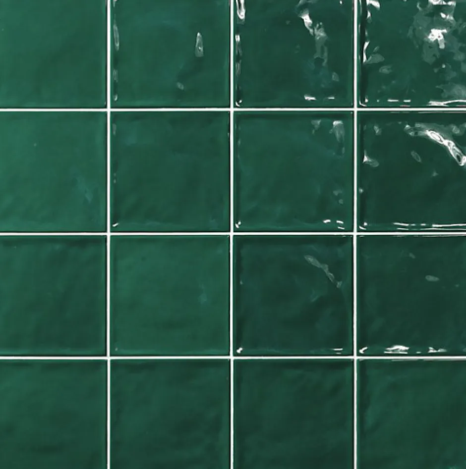 Carrelage Zellige Pompei vert Brillant 15x15 cm-Tinker