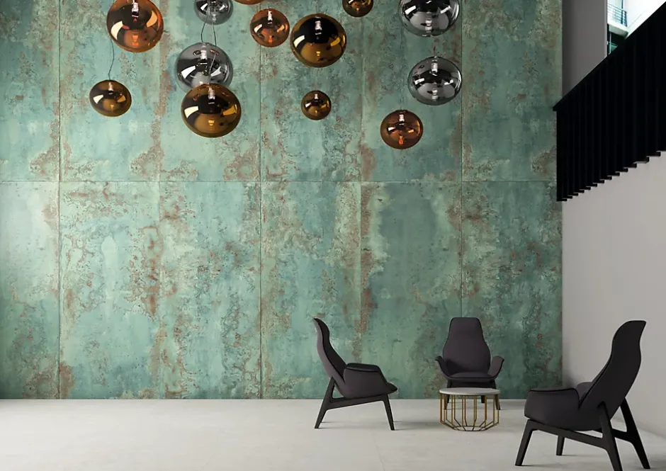 Carrelage Zinc Natural Green décor 30 x 25cm ( vendu par boite de 0,94 m² )-Apavisa Discount