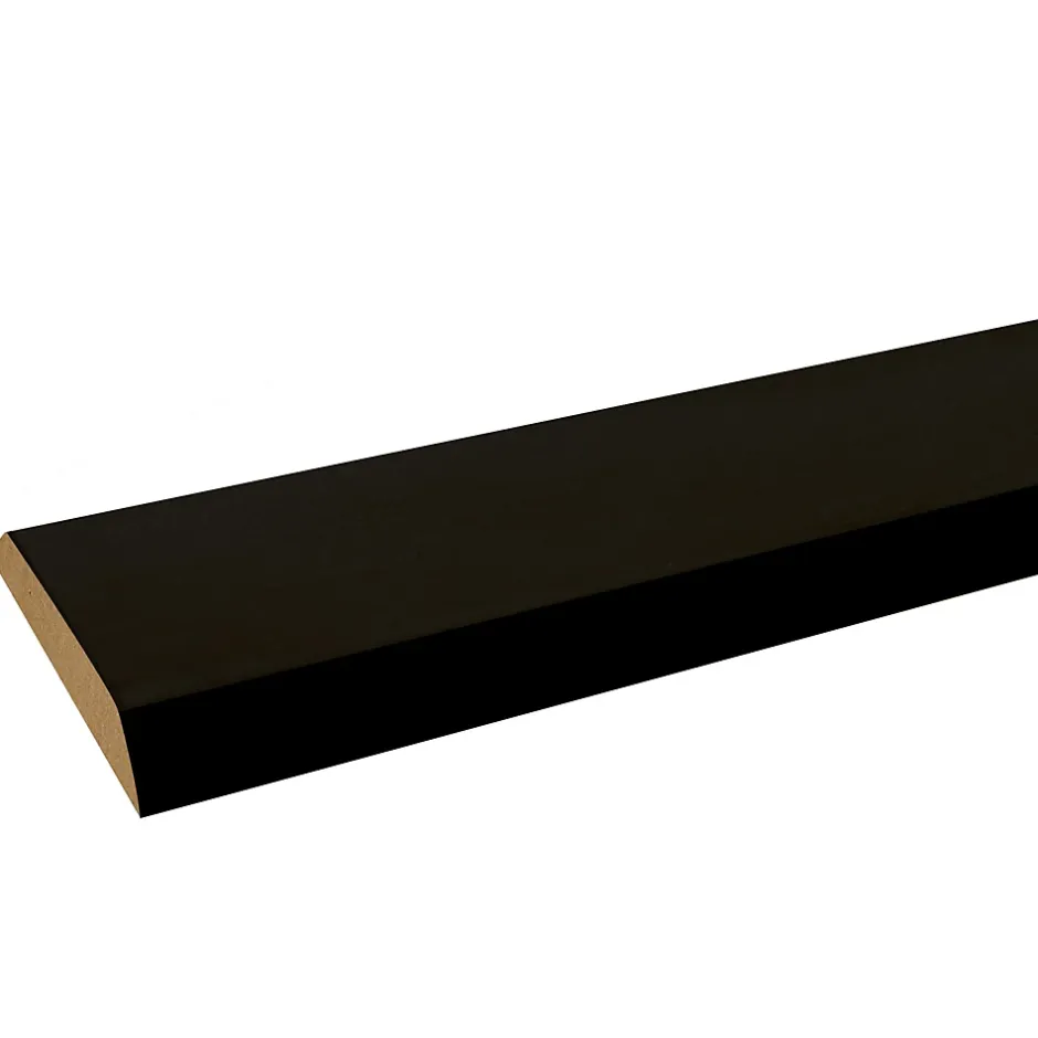 Champlat 2 arrondis en MDF noir 4X28mm L.2,40 m- Clearance