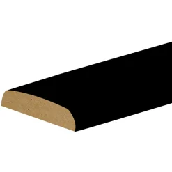 Champlat 2 arrondis en MDF noir 4X28mm L.2,40 m- Clearance