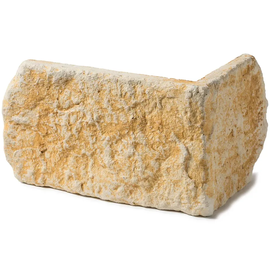 Ro'Ma Nature Chaînes d'angle pierre de parement extérieur Province ton doré (lot de 1 mètre linéaire) -