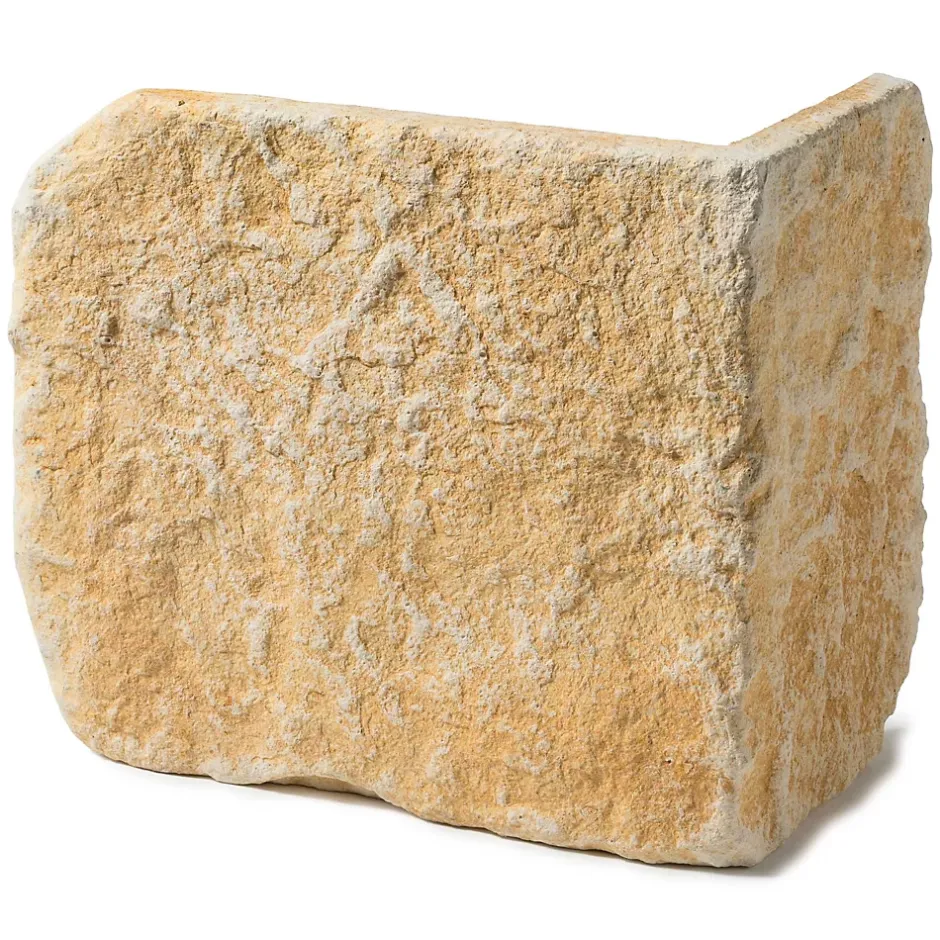 Ro'Ma Nature Chaînes d'angle pierre de parement extérieur Province ton doré (lot de 1 mètre linéaire) -