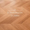 Dileci ÉCHANTILLON - Parquet massif chêne français, Point de Hongrie , Chevron taille 600x120x15 mm, Teinte bois naturel -