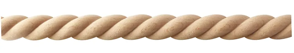 Échantillon de moulure torsade brut décorative - L20 x 2,6 cm - Bois de hêtre massif - Style Parisien - A peindre-Decoparisienne Discount