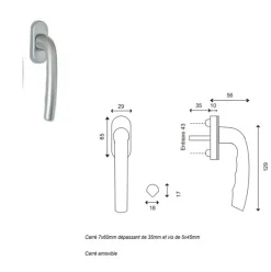 Gd Menuiseries Chassis Abattant En Bois H45 X L60 Côte Tableau, Poignee (ref 010220f9)
