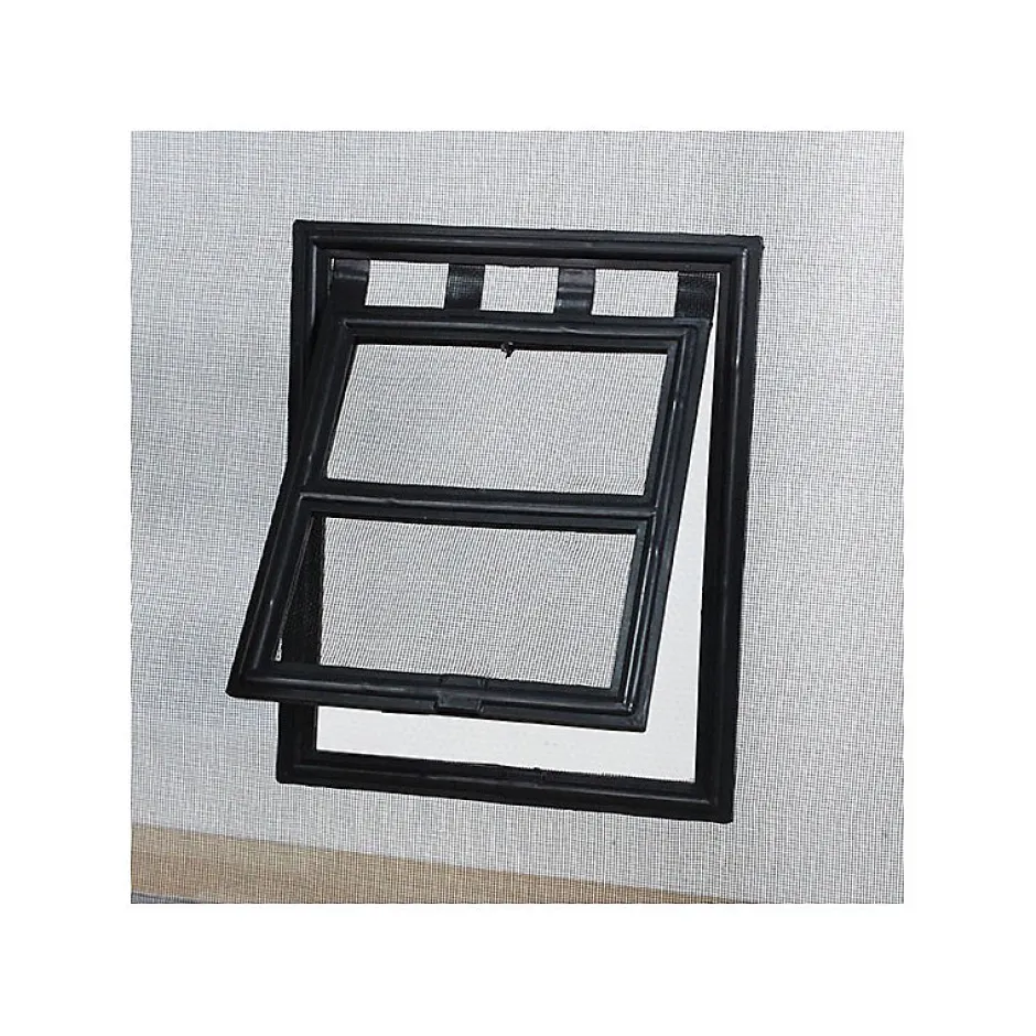 Volet-Moustiquaire Chatière de moustiquaire de Porte ou Baie Vitrée H25 cm x L20 cm Noir