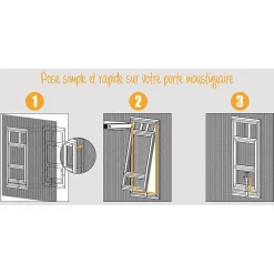 Volet-Moustiquaire Chatière pour moustiquaire de Porte ou Baie Vitrée avec verrouillage par loquet