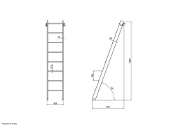 Échelle mezzanine bois 40 x 190 cm 8 marches-Fortia Best