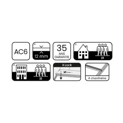 Aelle Carrelage CHENE AMANDE - Parquet stratifié BATON ROMPU 12 mm