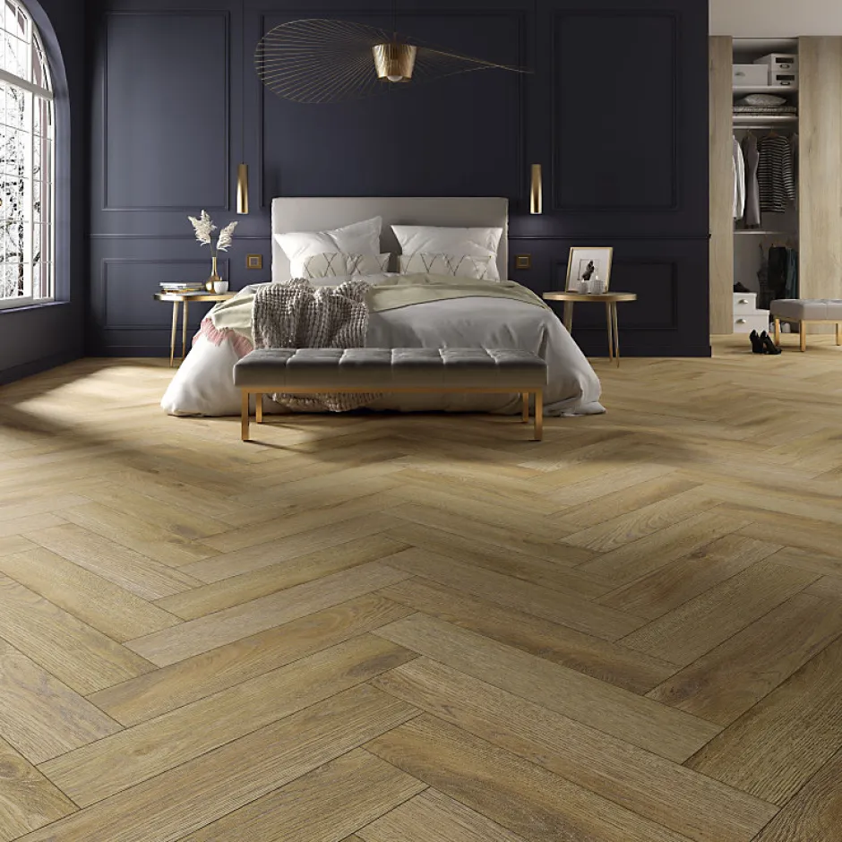 CHENE PRALIN - Parquet stratifié BATON ROMPU 12 mm-Aelle Carrelage Best
