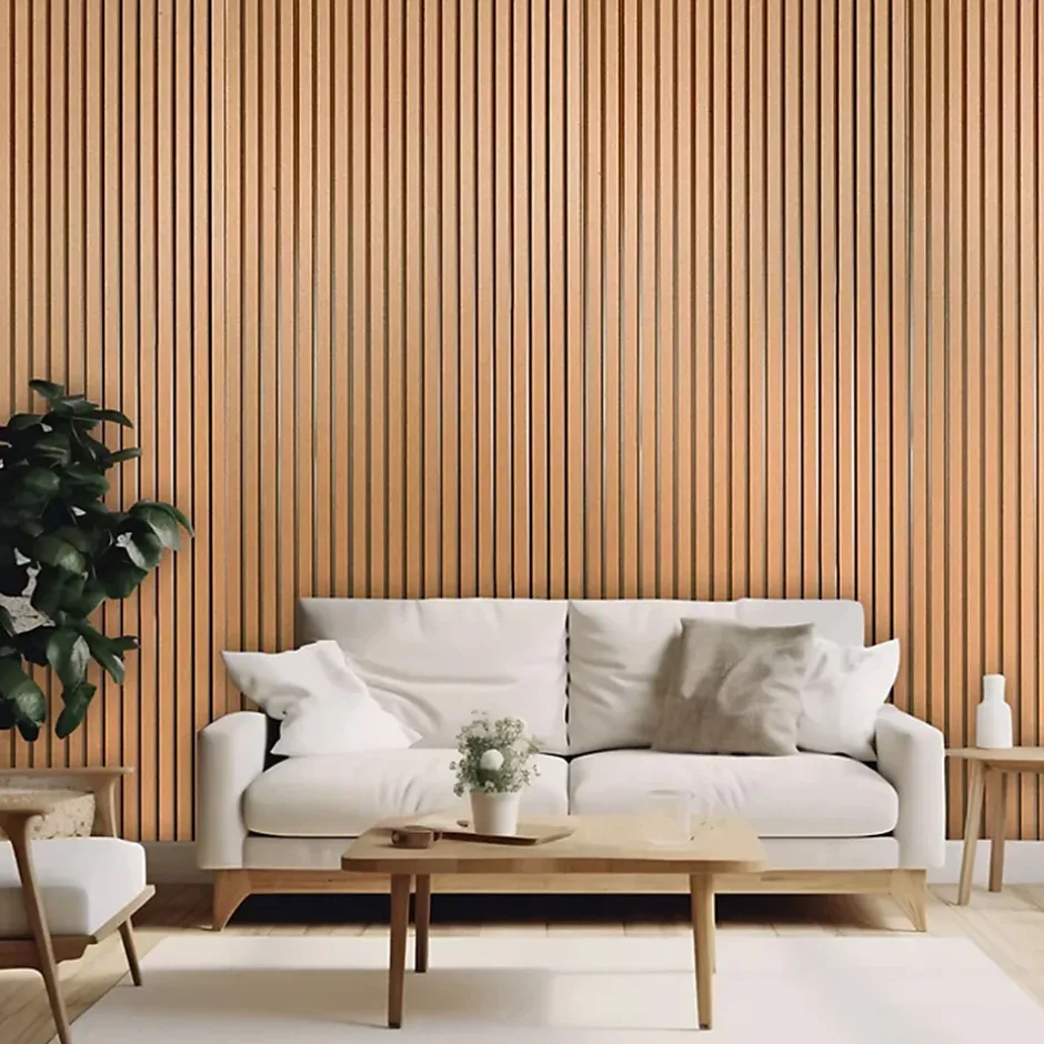 Chopin - Lot de 6 Panneaux Acoustiques Décoratifs 235x18 cm pour Intérieur et Extérieur en WPC Oak-Frankystar