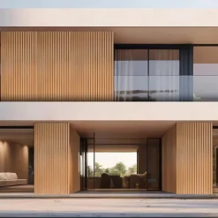 Chopin - Lot de 6 Panneaux Acoustiques Décoratifs 235x18 cm pour Intérieur et Extérieur en WPC Oak-Frankystar