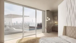 3 in 1 Châssis coulissant en aluminium à soulèvement 2 ventaux SMARTIA S560 (L.:1550mm x H.:2200mm) Gris argent