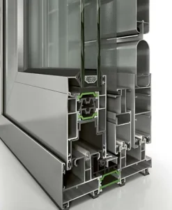 Châssis coulissant en aluminium 4 ventaux ETEM E50 (L.:3480mm x H.:2600) Blanc RAL 9016-3 in 1 Discount