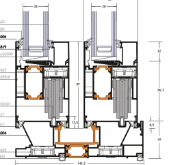 3 in 1 Châssis coulissant en aluminium 2 ventaux DMBG Pro (L.:1550mm x H.:2140mm) Blanc RAL 9016