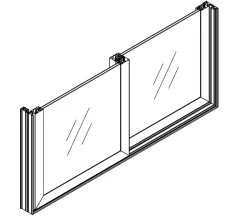 Châssis coulissant en aluminium 3 ventaux DMBG Pro (L.:3000mm x H.:2140mm) Gris antracite RAL 7016-3 in 1