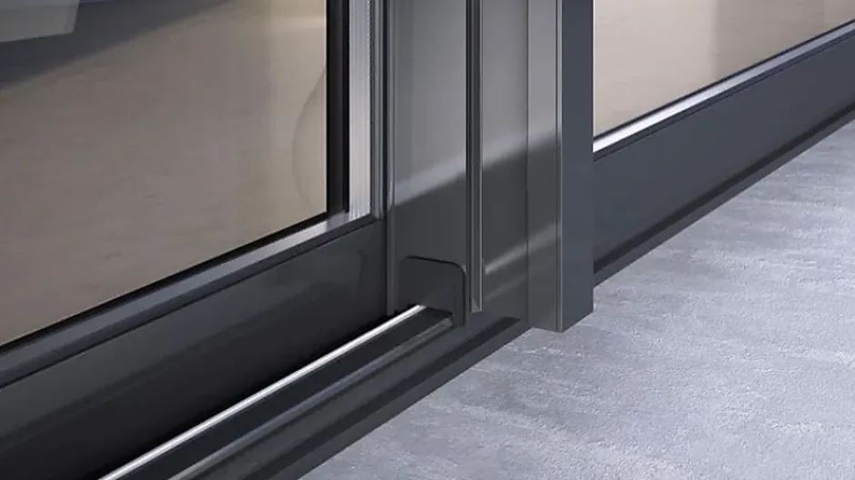 3 in 1 Châssis coulissant en aluminium à soulèvement 2 ventaux SMARTIA S560 (L.:1550mm x H.:2200mm) Gris antracite RAL 7016