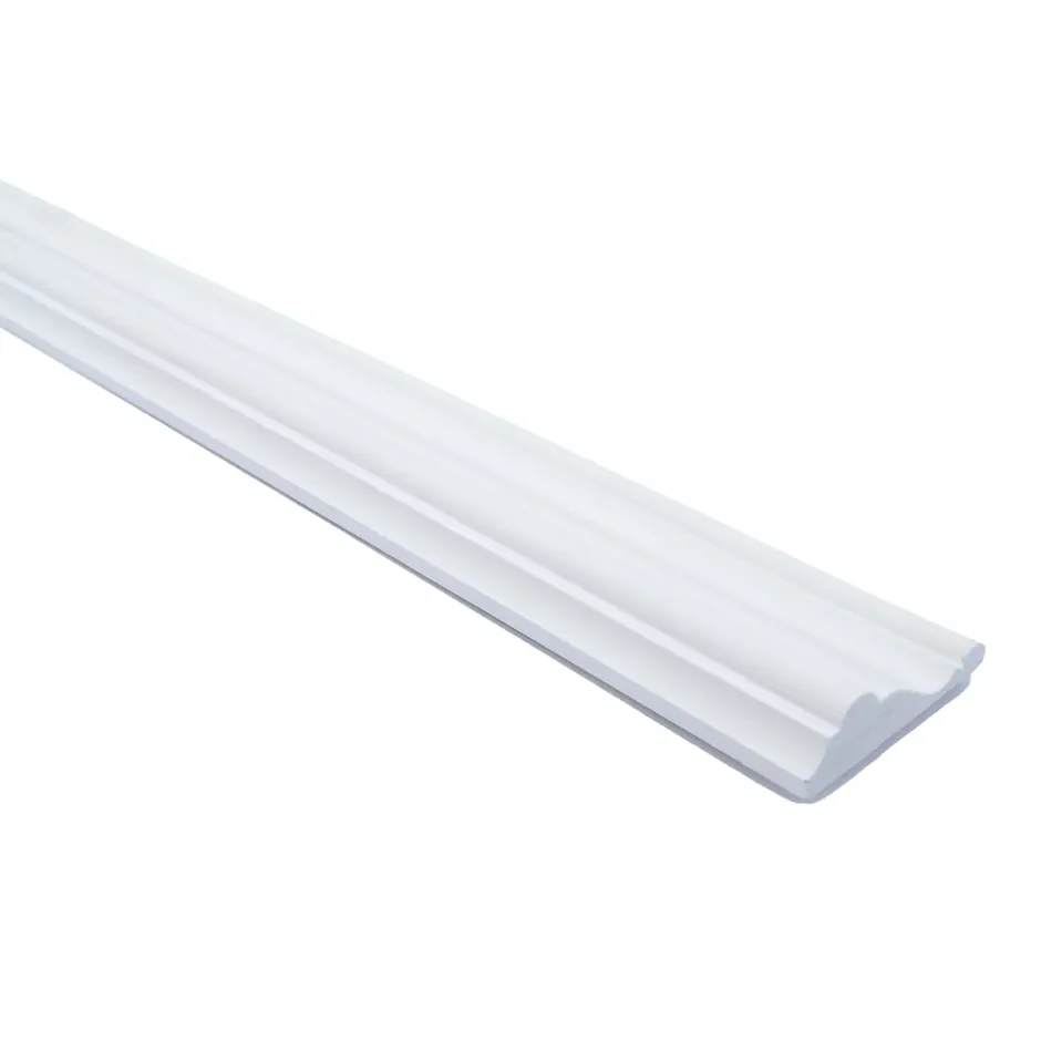 Woodbord Cimaise Bois de Pin Merkusii - Enduite Gesso Blanc - 18x62x2200mm - Moulure - Lame de Soubassement