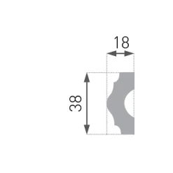 Decoon Cimaise décorative - Modèle arrondi - Polystyrène - 200x1,8x3,8 cm