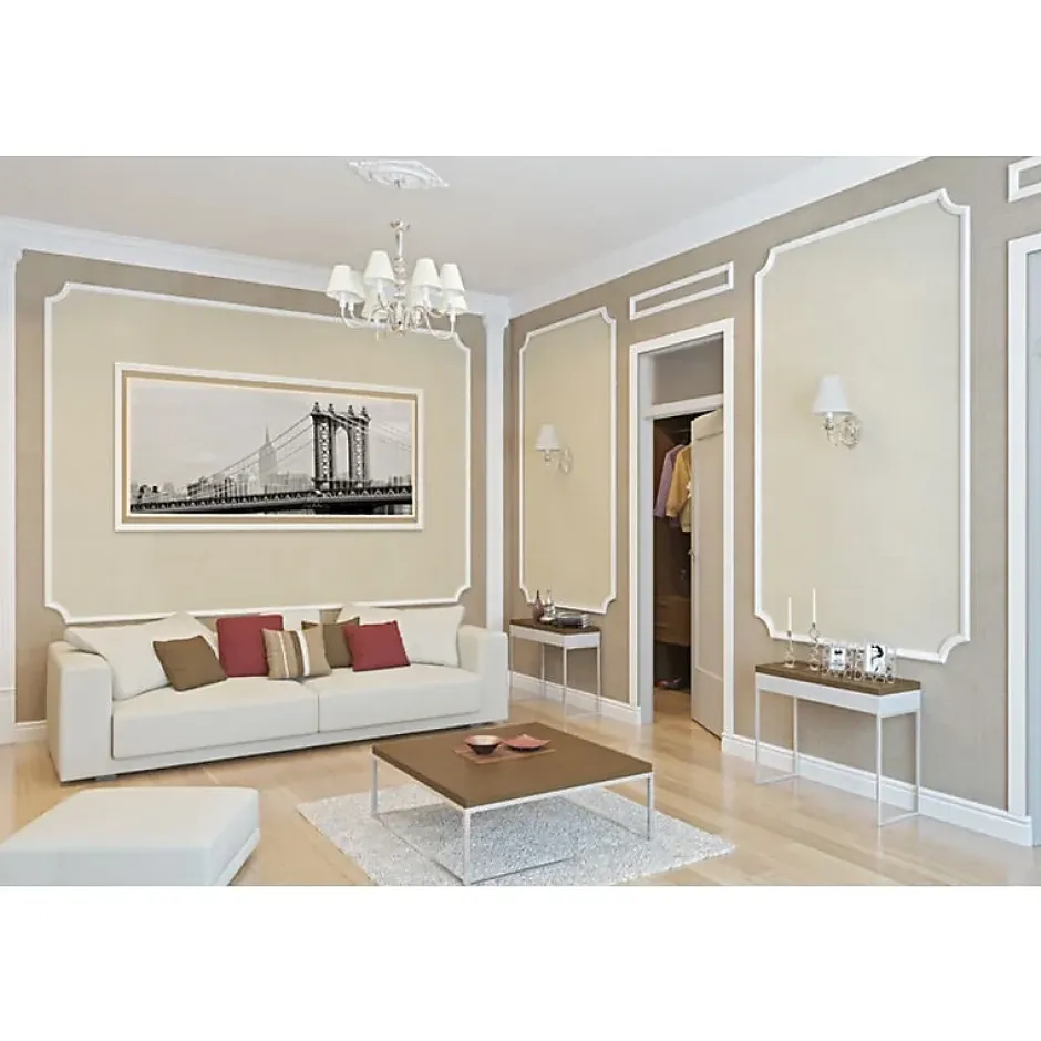 Decoon Cimaise décorative - Modèle Elegant - Polystyrène - 200x2,1x4 cm