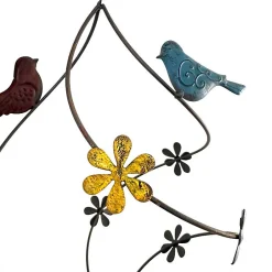 La Grande Prairie Cloche oiseaux colorés 29x23x74cm